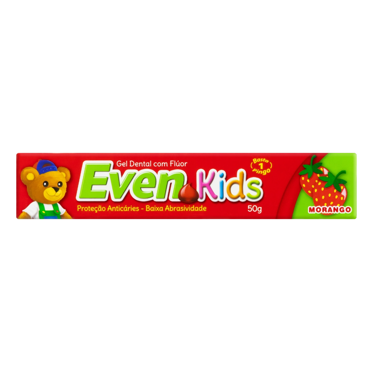 Gel Dental Com Flúor Morango Even Kids Caixa 50g