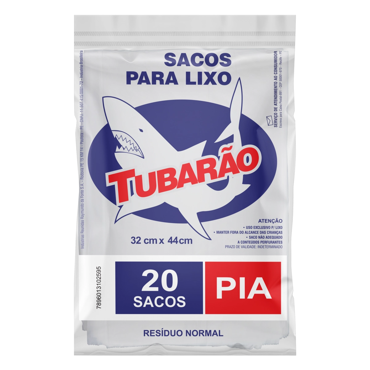 Saco Para Lixo Pia Tubarão 20 Unidades