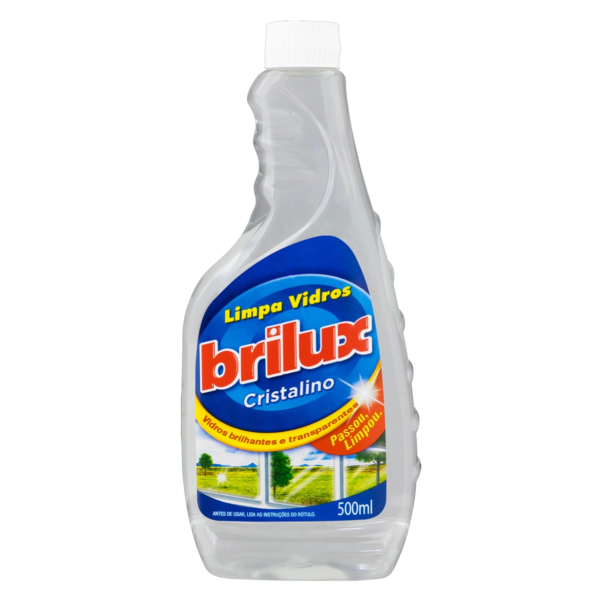 Limpa Vidro Líquido Brilux Cristalino Frasco 500ml Refil