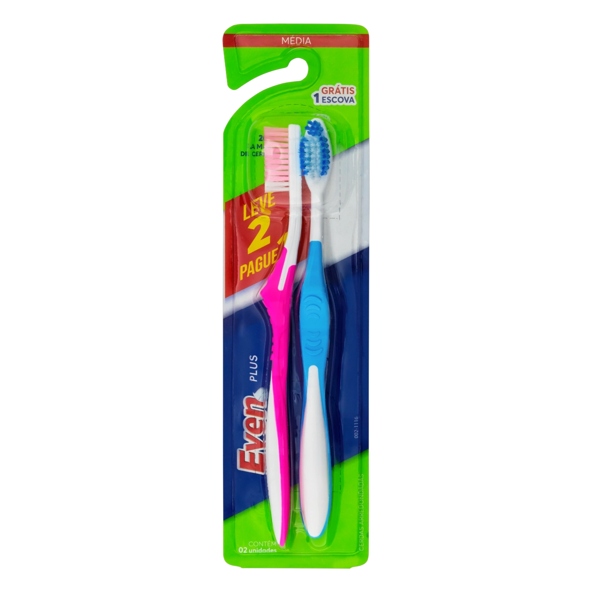 Escova Dental Média Even Plus Leve 2 Pague 1 Unidade