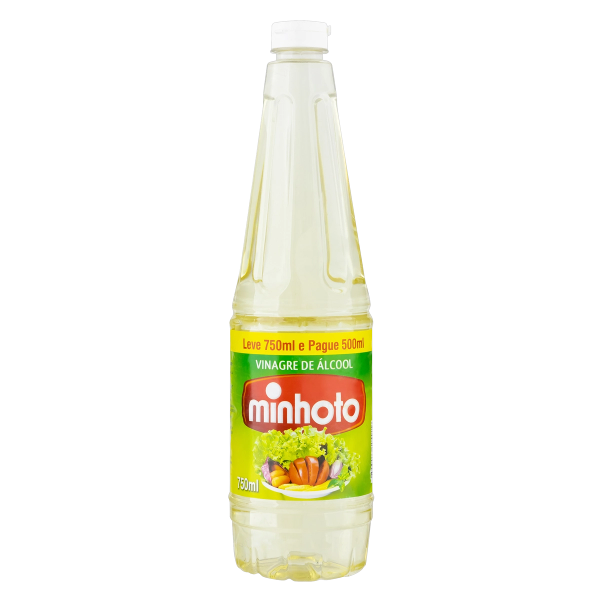 Vinagre De álcool Minhoto Frasco Leve 750ml Pague 500ml