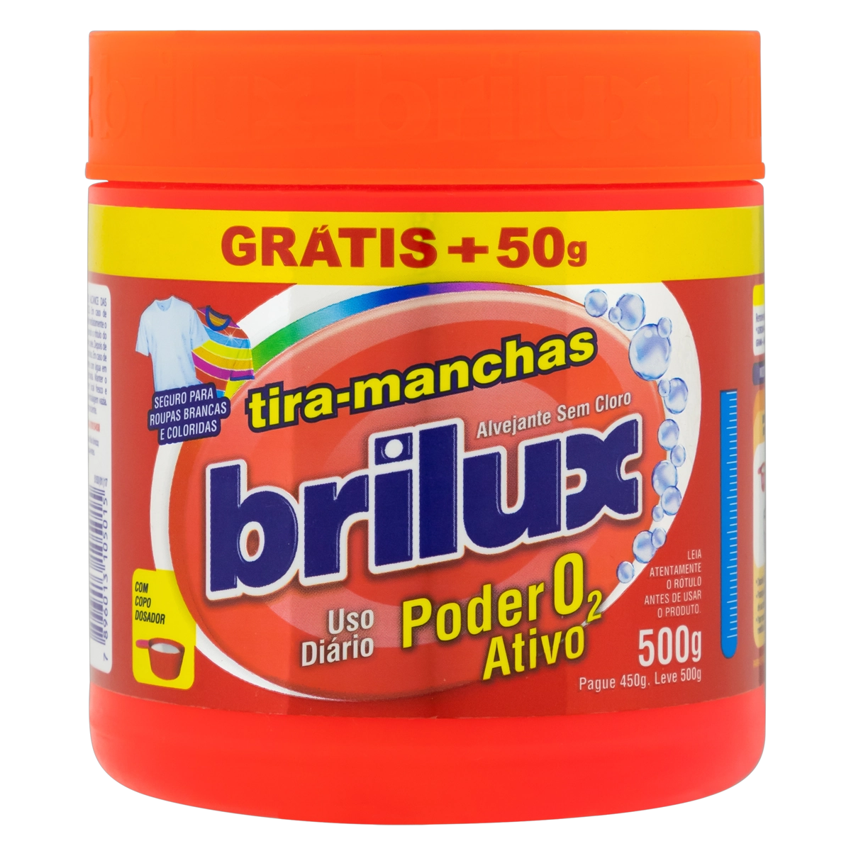 Tira Manchas Pó Brilux Poder O2 Pote Leve 500g Pague 450g