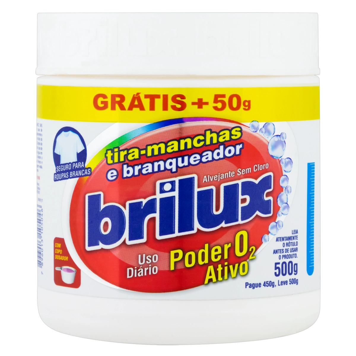 Tira Manchas Pó Branqueador Brilux Poder O2 Pote Leve 500g Pague 450g