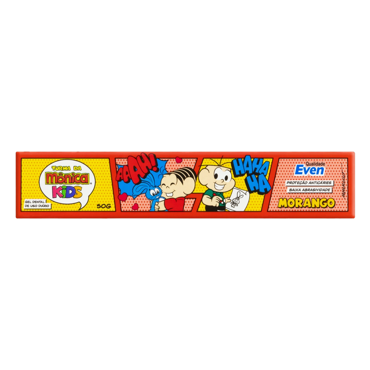 Gel Dental Com Flúor Morango Turma Da Mônica Even Kids Caixa 50g