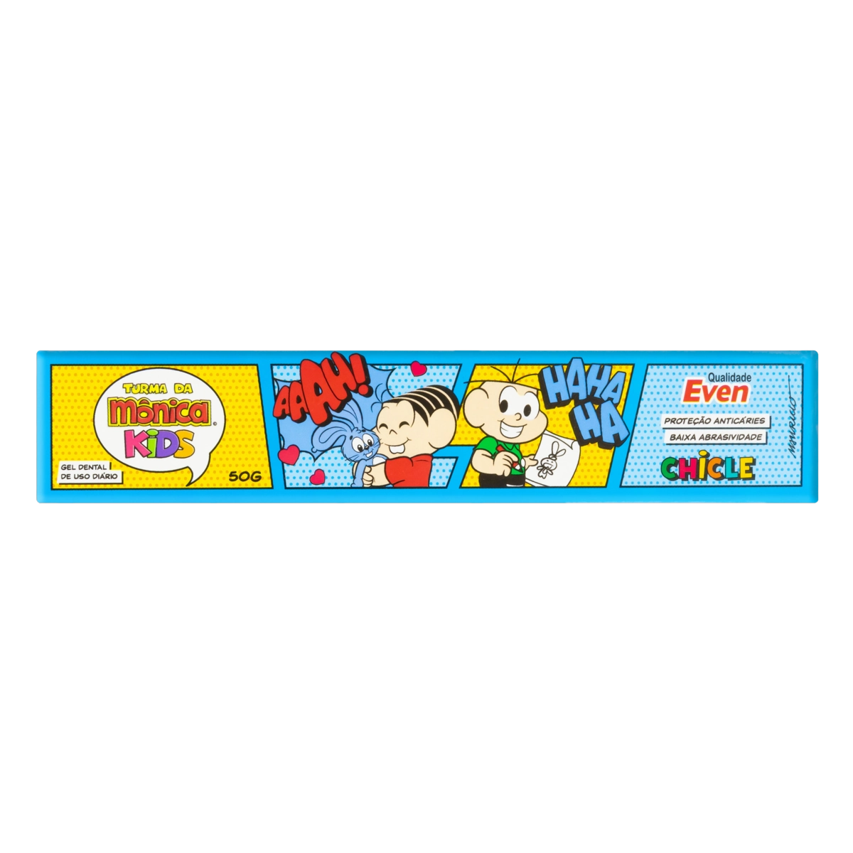 Gel Dental Com Flúor Chicle Turma Da Mônica Even Kids Caixa 50g