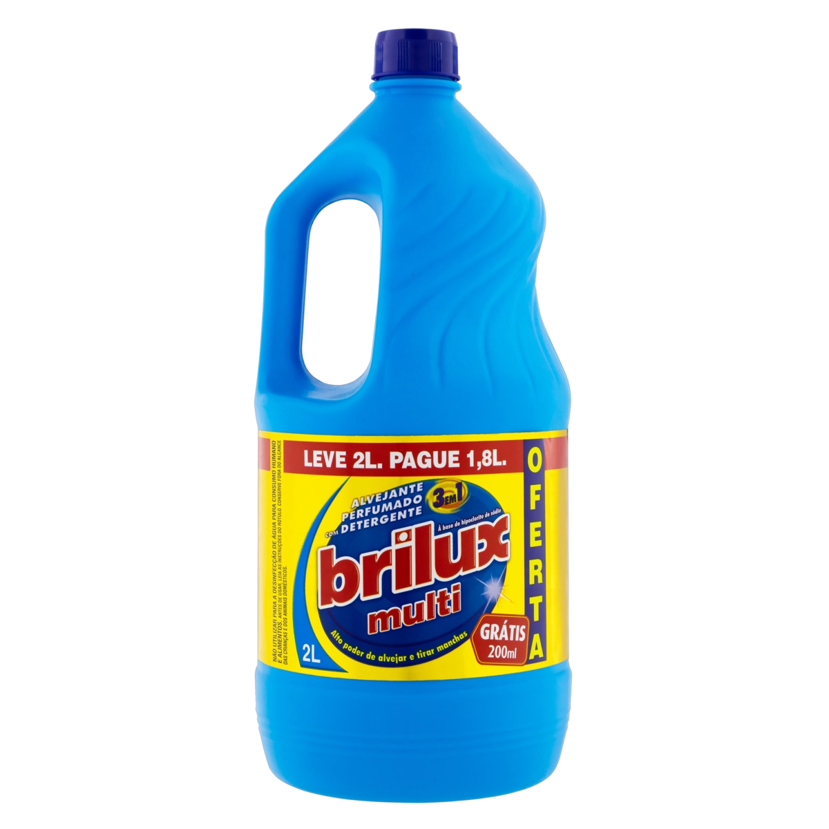 Alvejante Com Detergente E Cloro Brilux Multi Frasco Leve 2l Pague 1,8l
