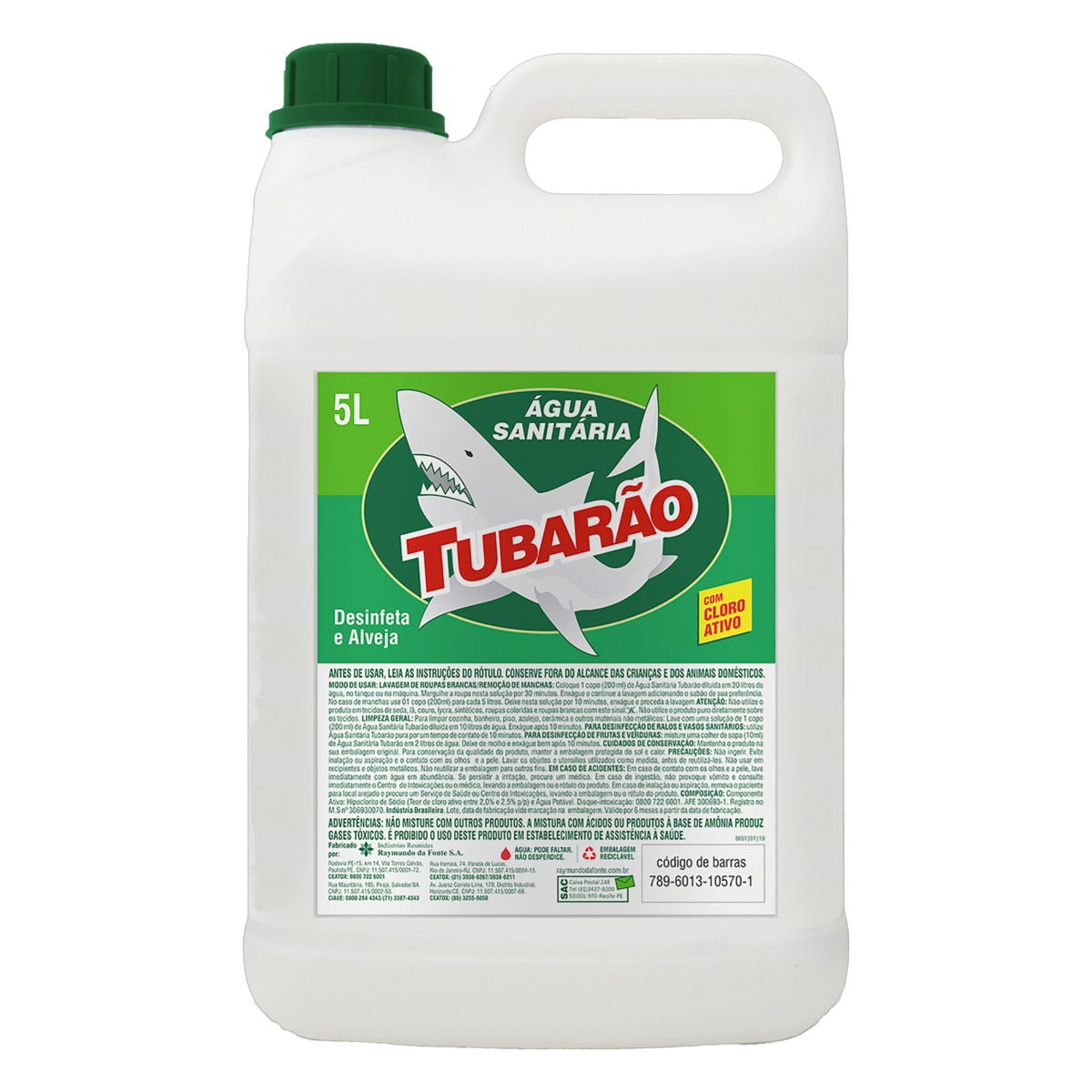 água Sanitária Tubarão Galão 5l