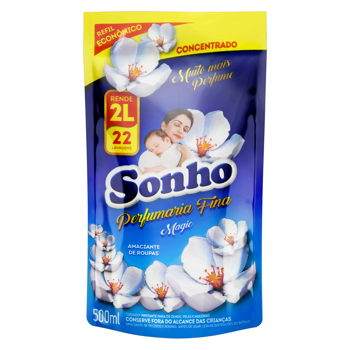 Amaciante De Roupa Concentrado Magic Sonho Perfumaria Fina Sachê 500ml Refil Econômico
