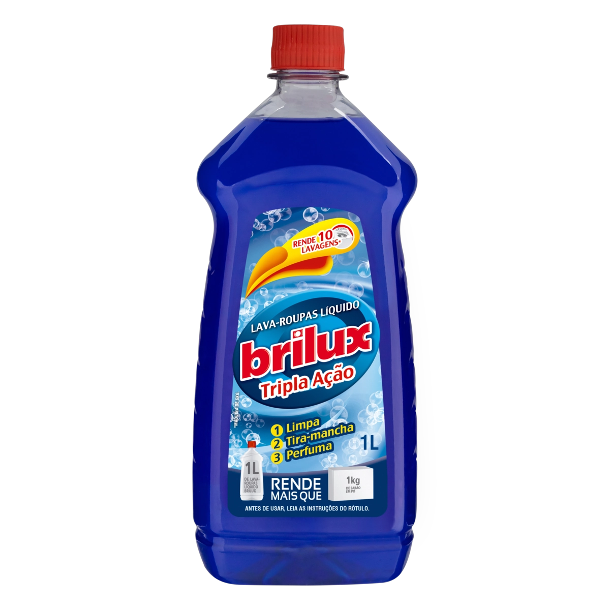 Lava Roupas Líquido Brilux Tripla Ação Frasco 1l