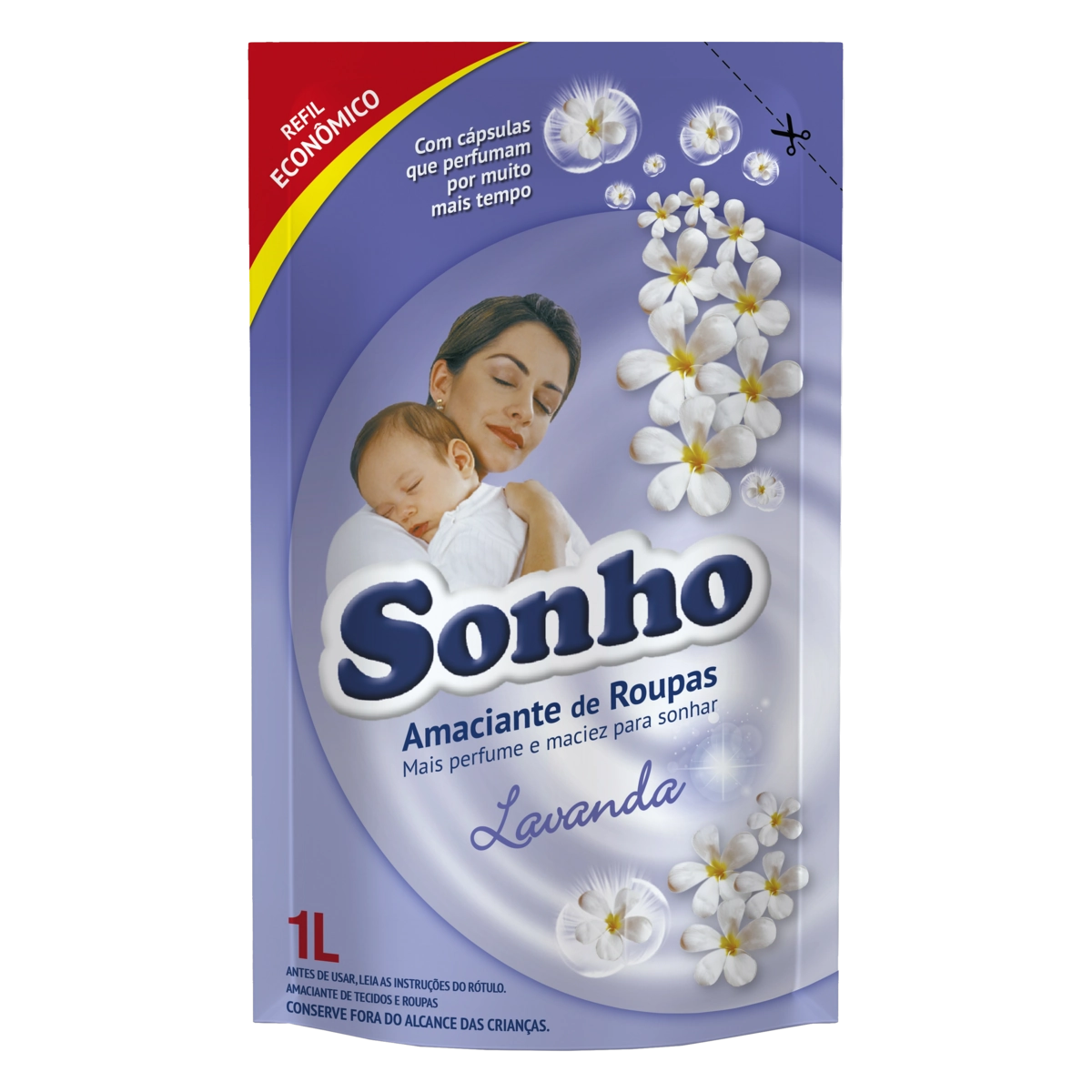 Amaciante De Roupa Diluído Lavanda Sonho Sachê 1l Refil Econômico