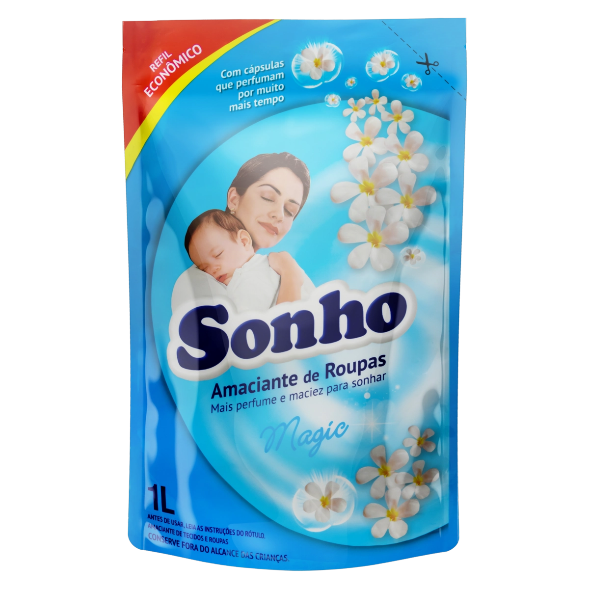 Amaciante De Roupa Diluído Magic Sonho Sachê 1l Refil Econômico