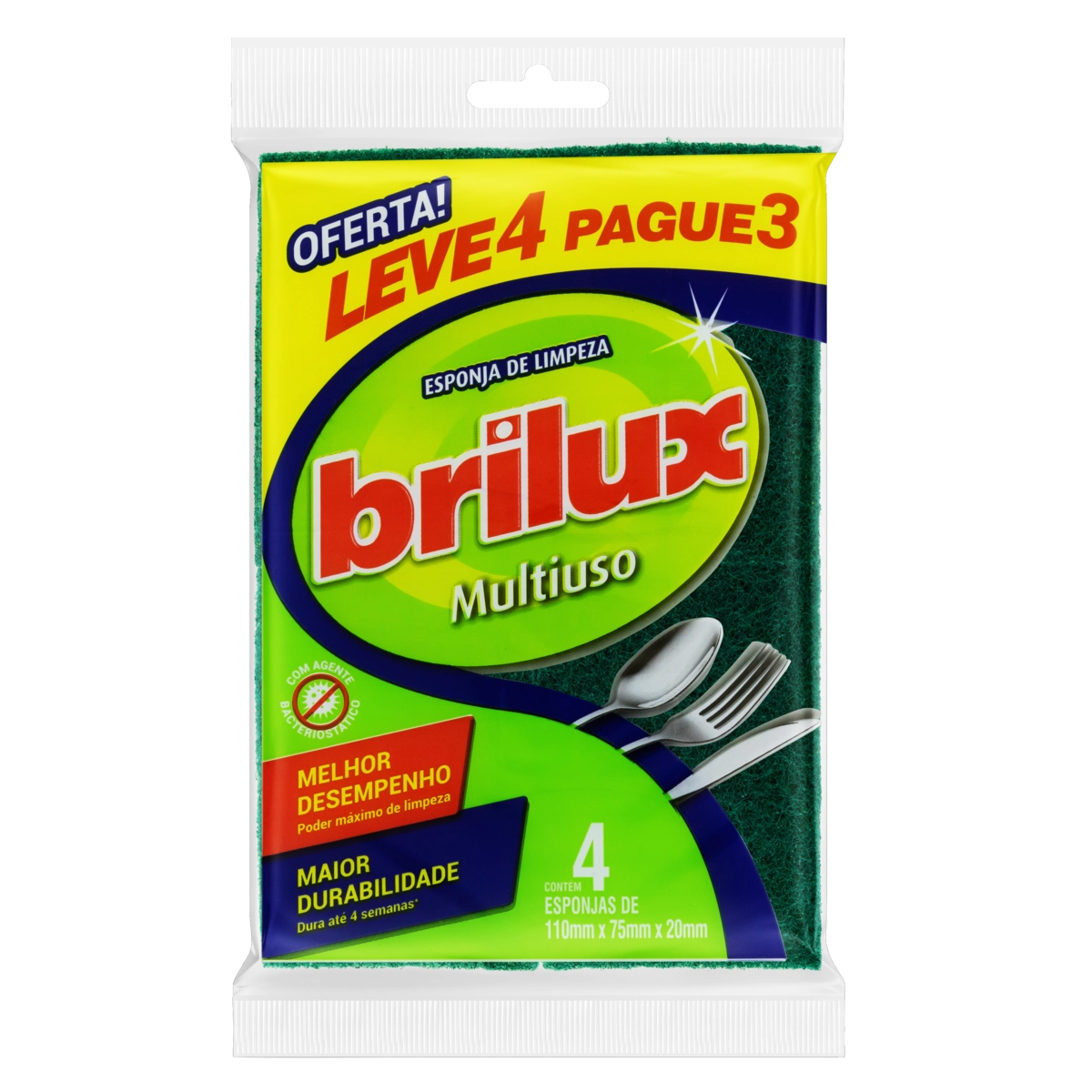 Esponja Multiuso Brilux Leve 4 Pague 3 Unidades