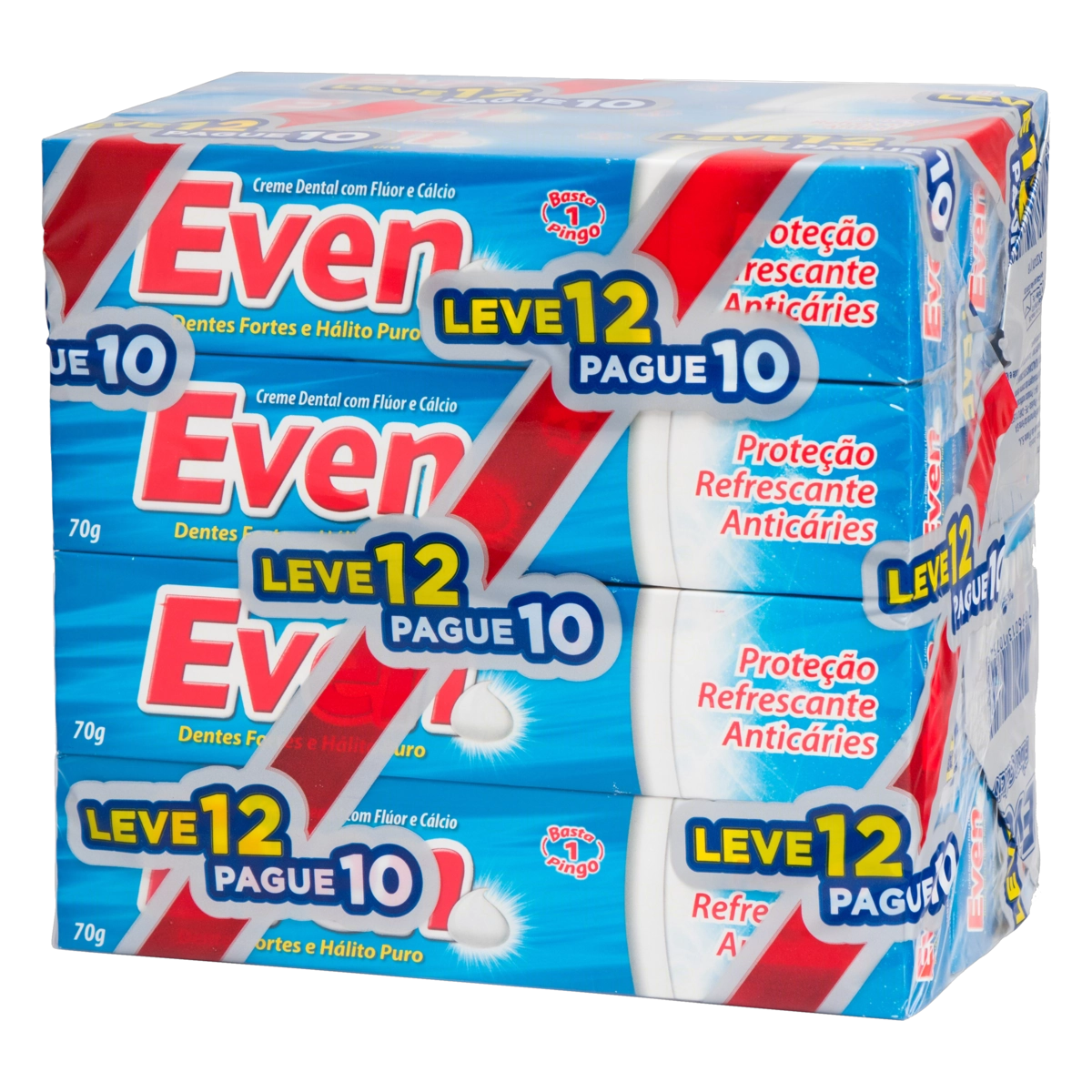 Pack Creme Dental Even Caixa 70g Cada Leve 12 Pague 10 Unidades