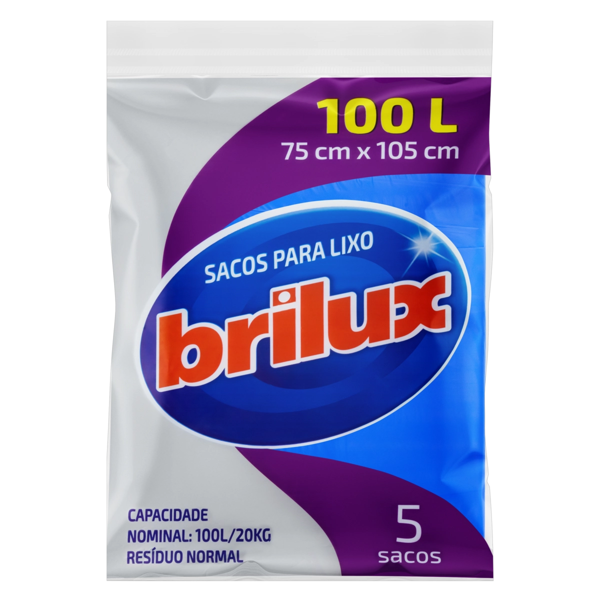 Saco Para Lixo 100l Brilux 5 Unidades