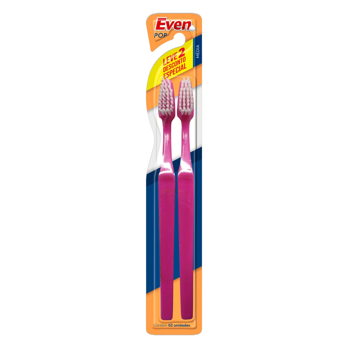 Escova Dental Média Even Pop 2 Unidades