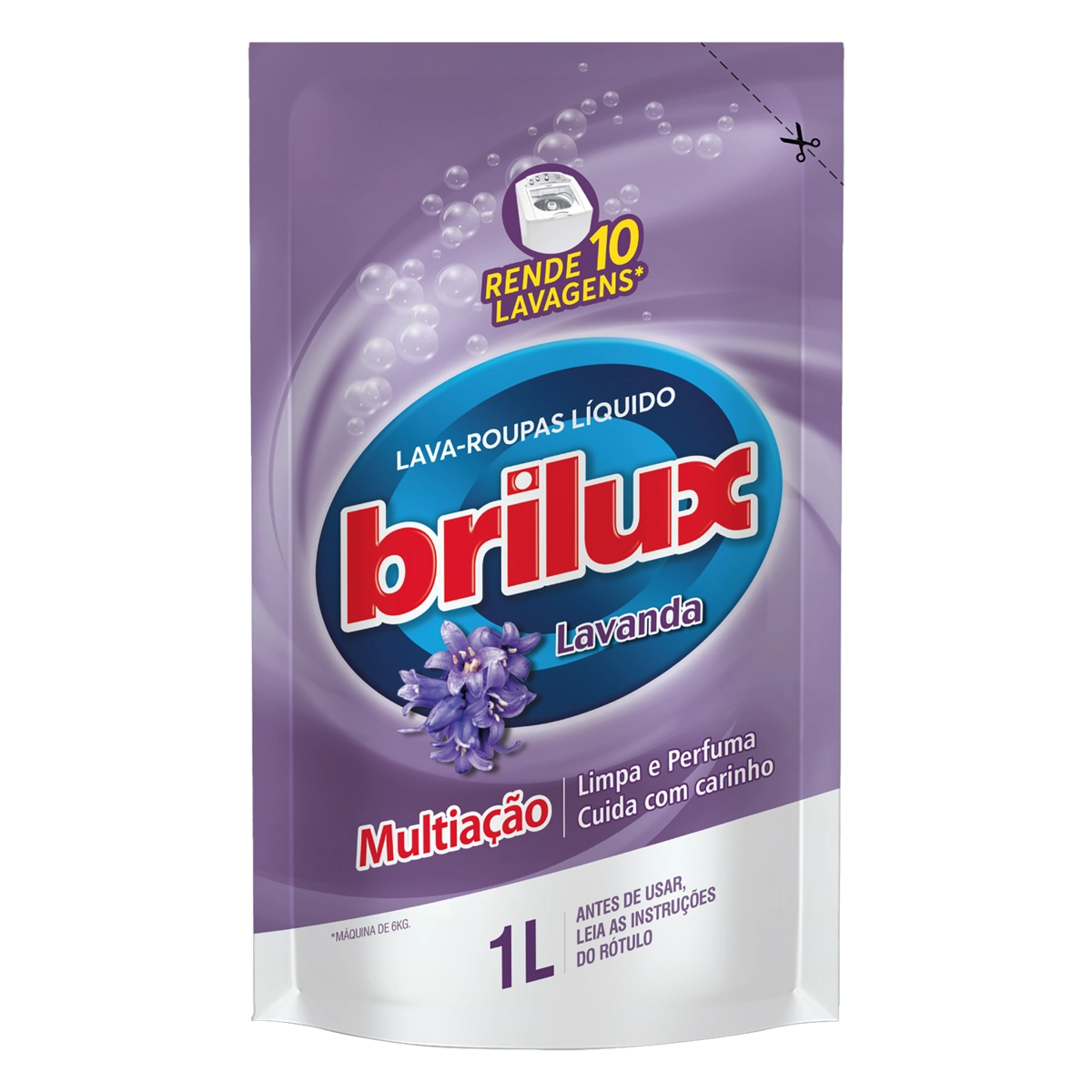Lava Roupas Líquido Lavanda Brilux Multiação Sachê 1l