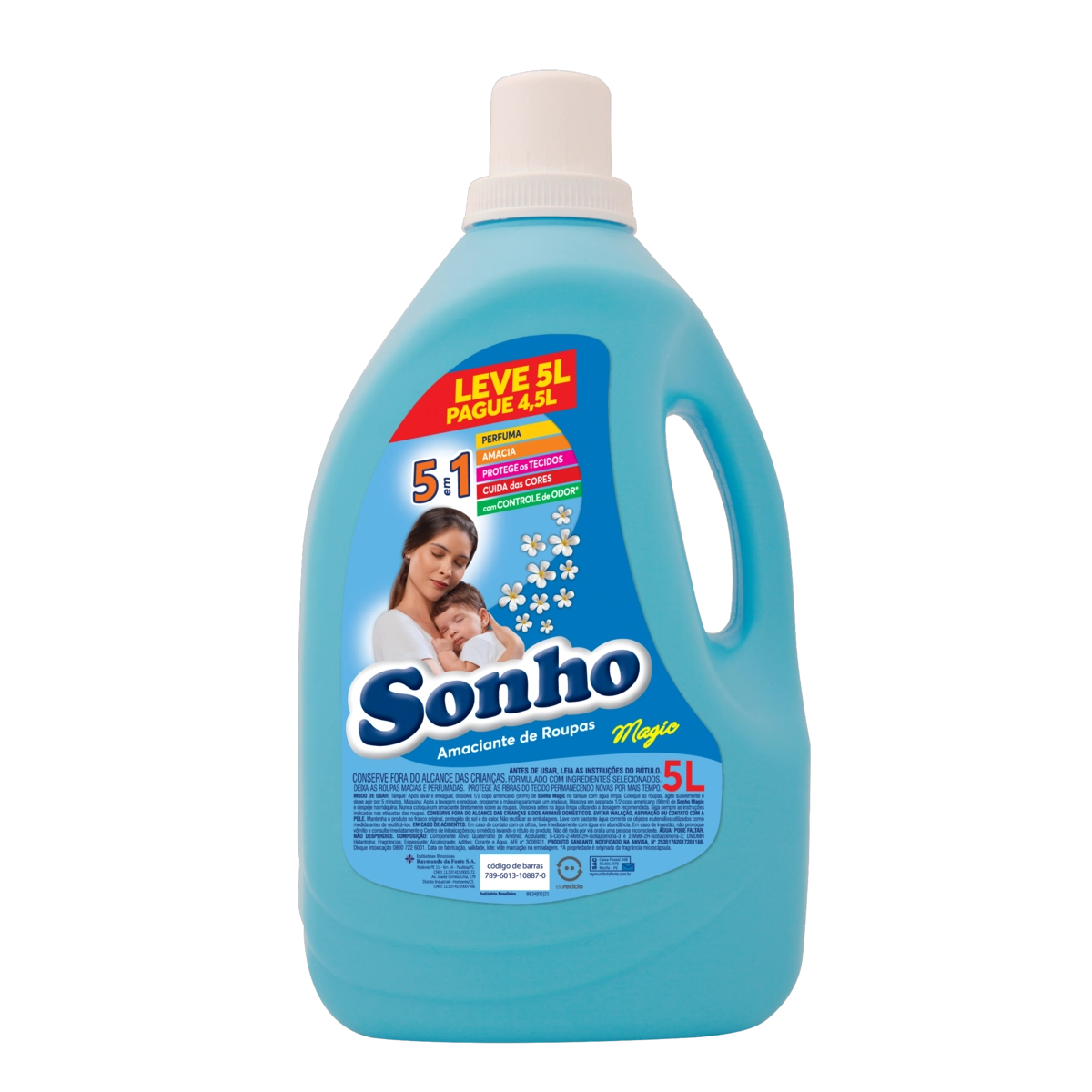 Amaciante De Roupa Diluído Magic Sonho Galão Leve 5l Pague 4,5l