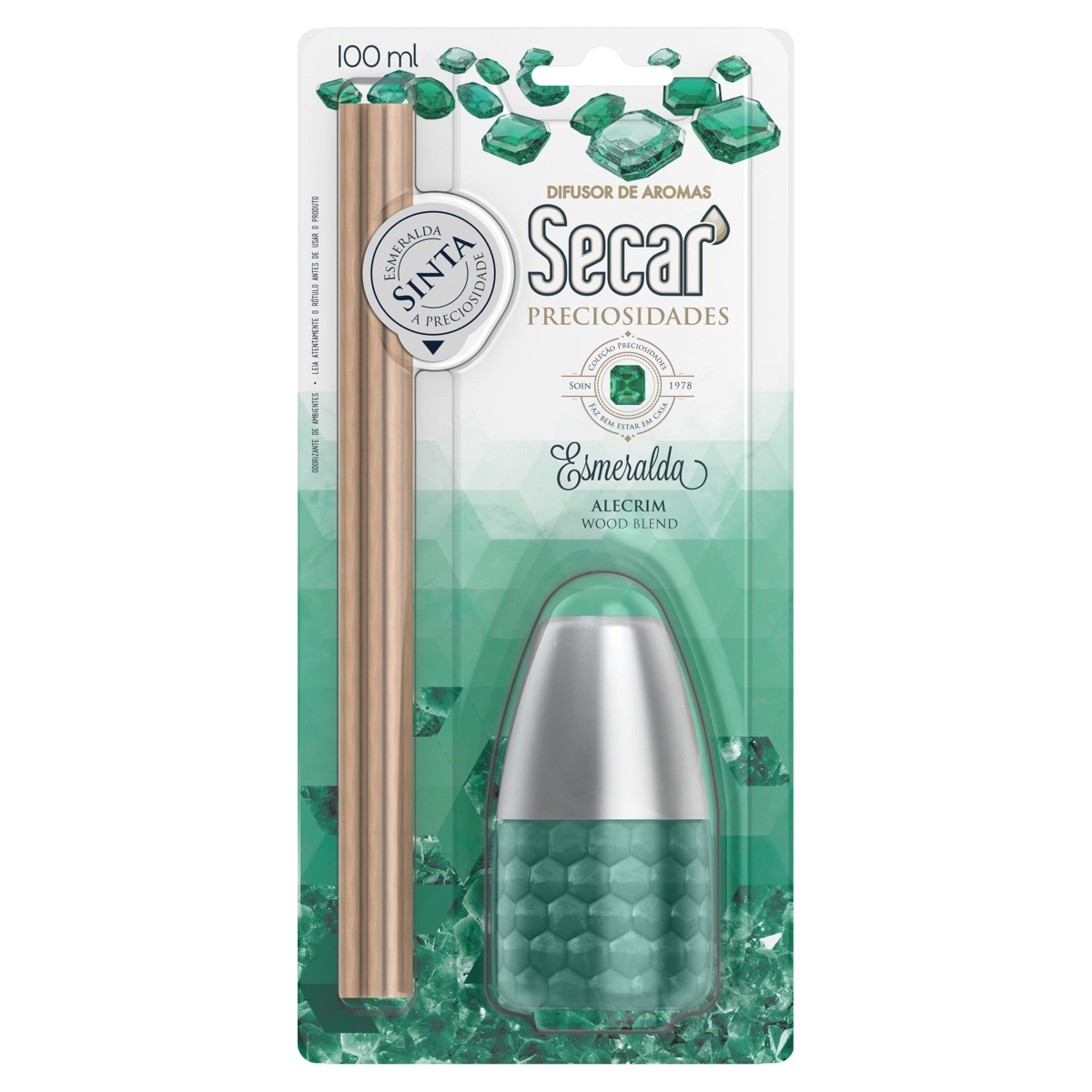 Difusor De Aromas Secar 100ml Esmeralda