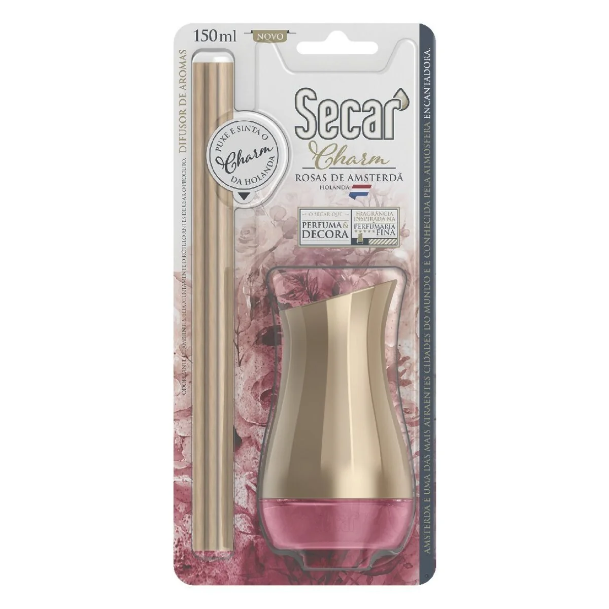 Difusor de Aromas Rosas de Amsterdã Secar Charm Blister 150ml