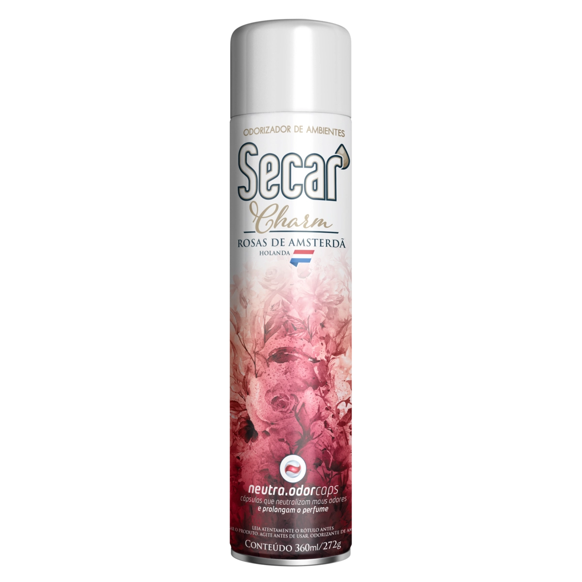 Odorizador De Ambiente Aerossol Rosas De Amsterdã Secar Charm Frasco 360ml Spray