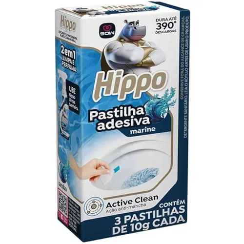 Pastilha Sanitaria Adesiva Hippo Marine 10g C/3