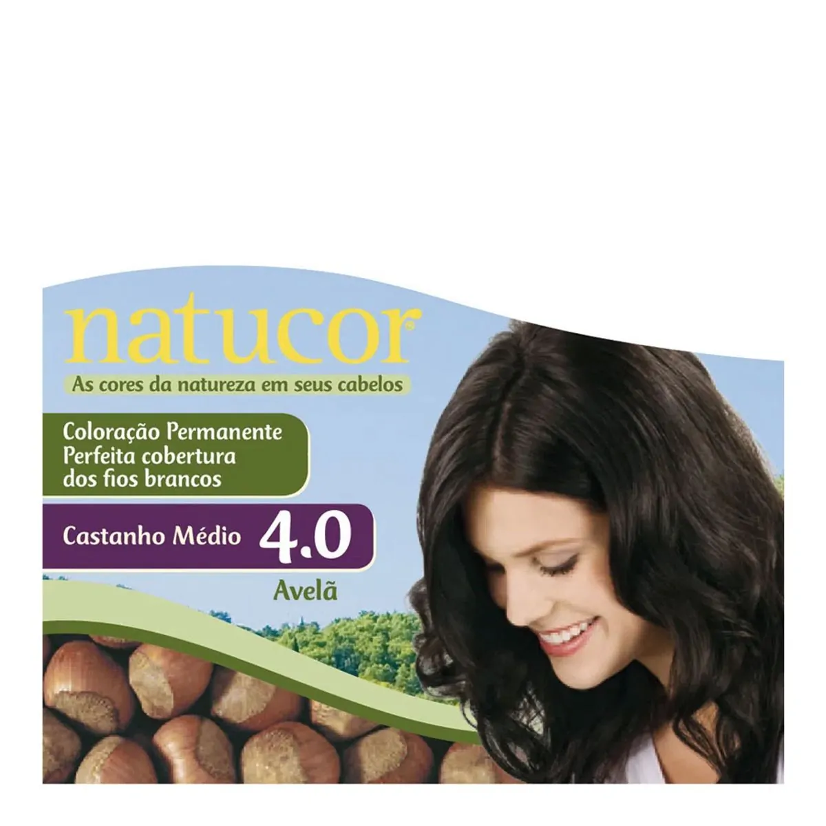 Tintura Permanente Natucor 24g 4.0 Castanho Médio Avelã Unit