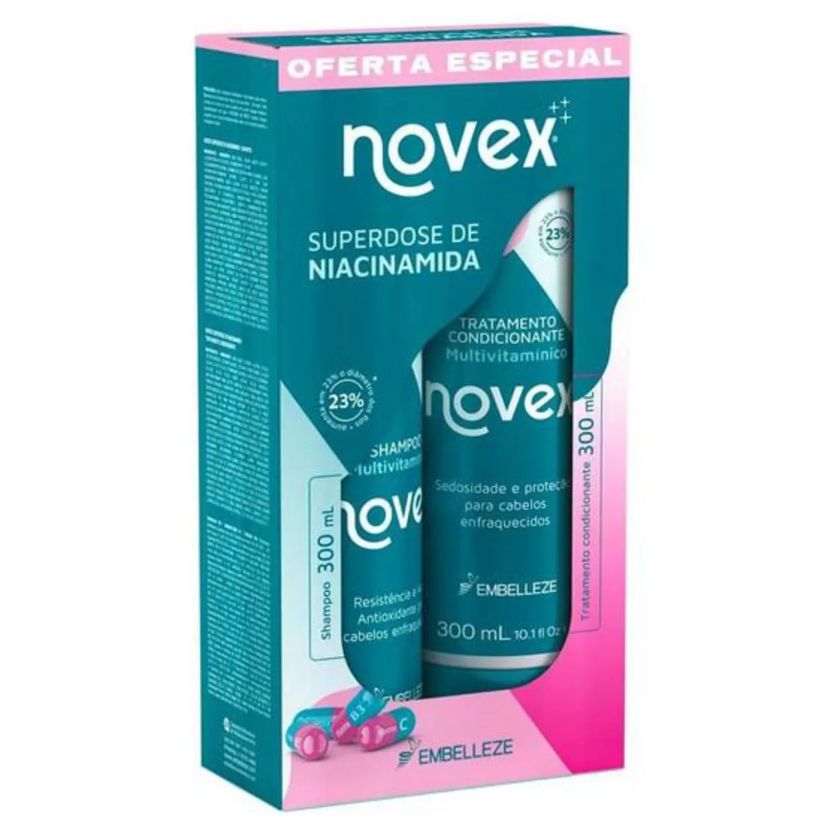 Kit Vitay Novex Sh Cond 300ml Recomposicao Capilar Niacinamida