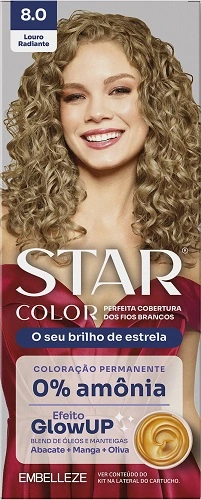 Tint Sem Amonia Star Color 8.0 Louro Radiante