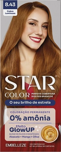 Tint Sem Amonia Star Color 8.43 Cobre Luminoso