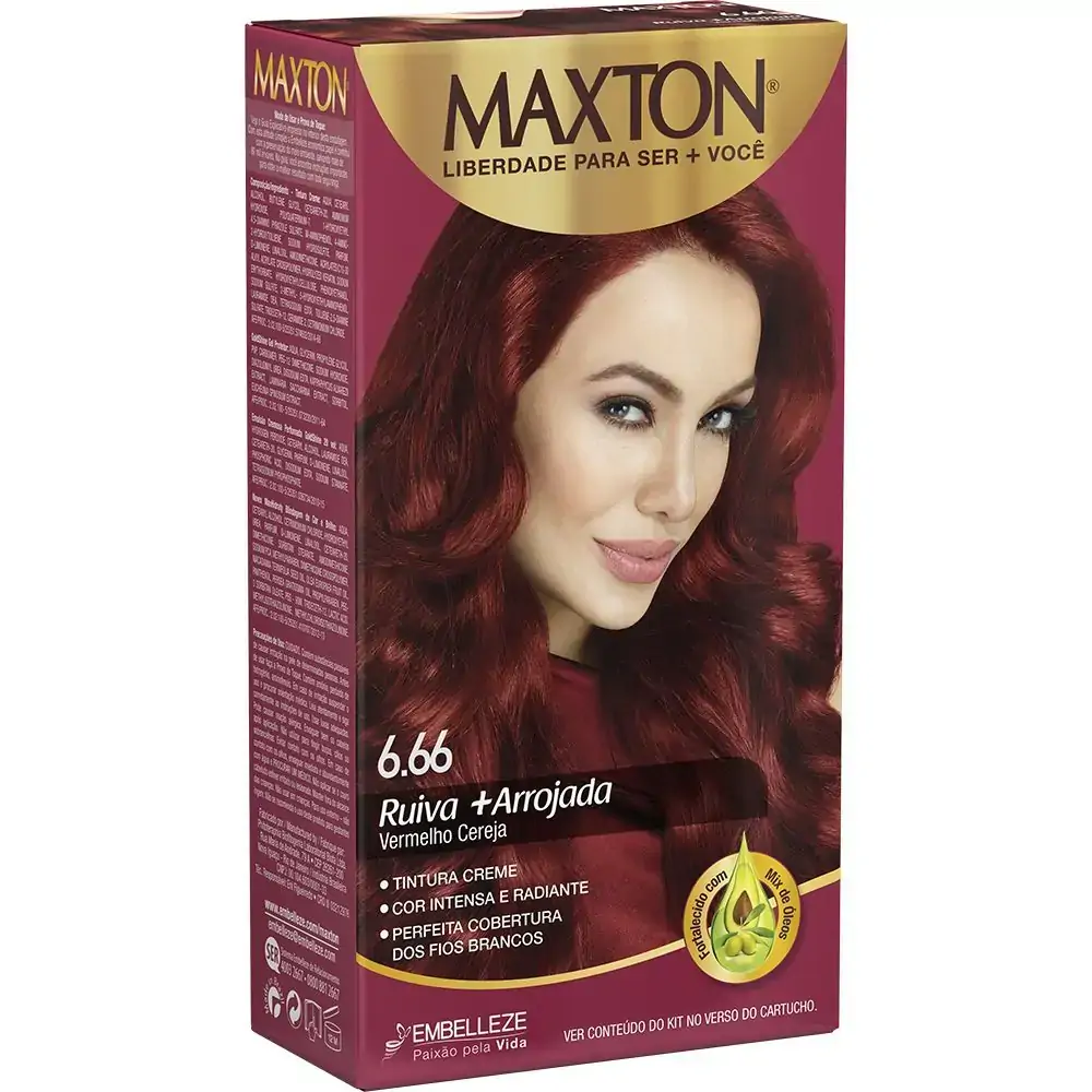 Tintura Maxton Kit Completo 6 66 Vermelho Fest