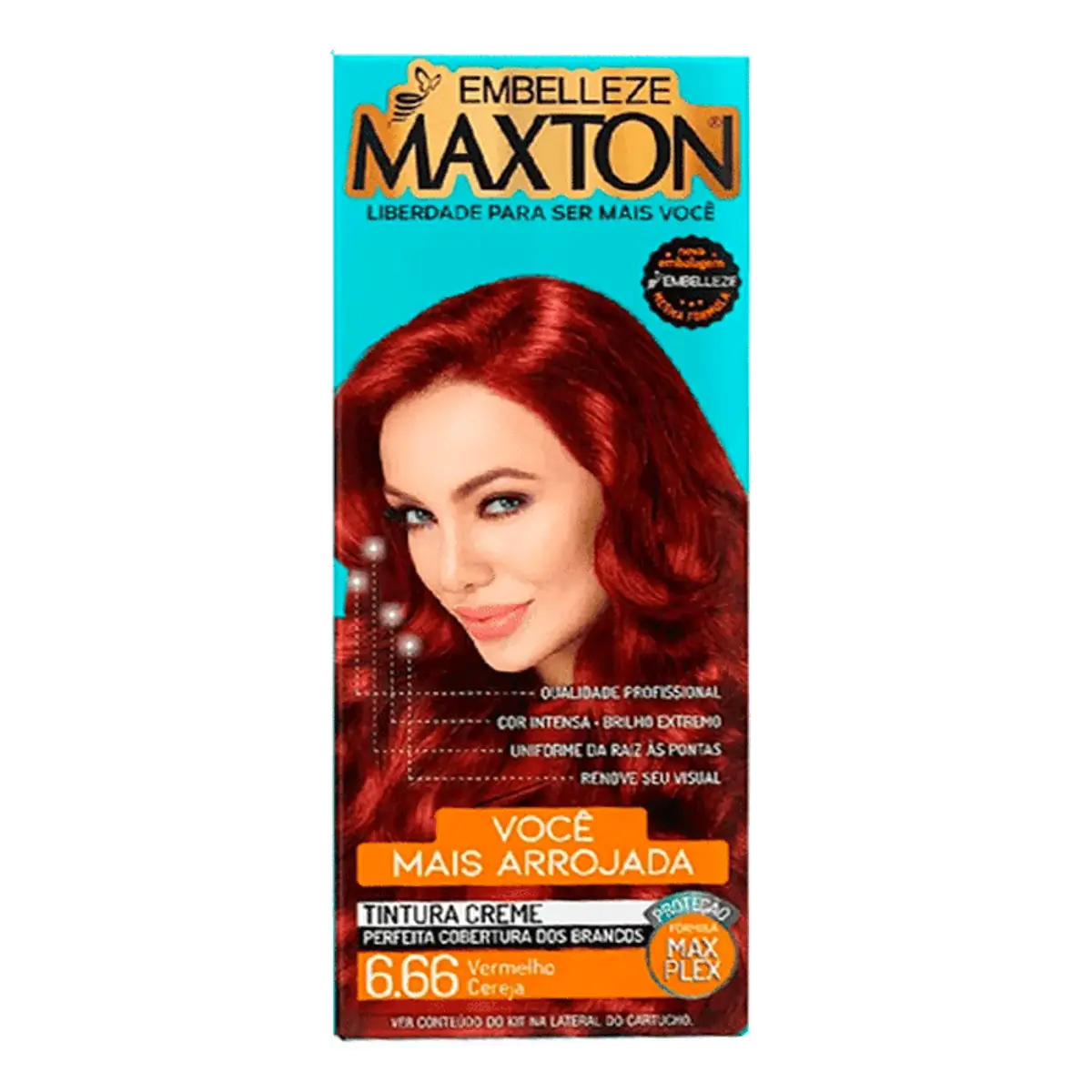 Kit Tintura Creme 6.66 Vermelho Cereja Maxton