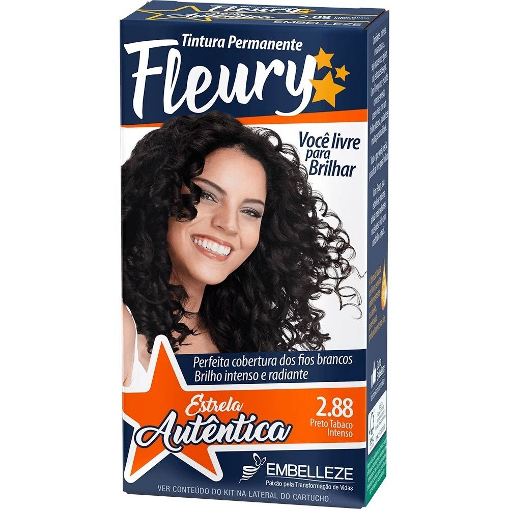 Tintura Embelleza Fleury Coloração Especial 2.88 Preto Especial Reavivar