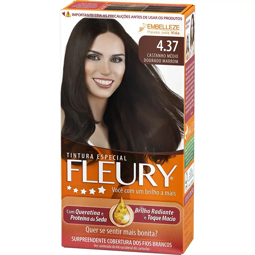 Tintura Fleury Castanha. Medio Dourado