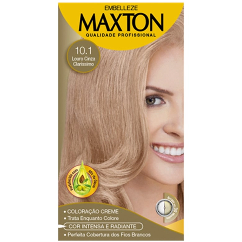 Tintura Permanente Maxton 10.1 Louro Cinza Claríssimo Radiante Unit