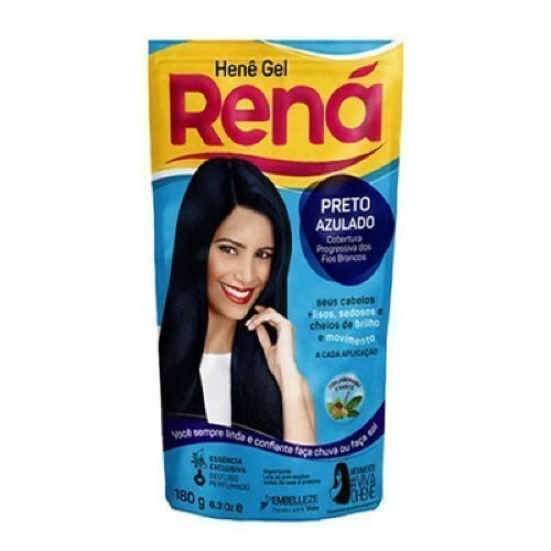 Henê Gel Rená Preto Azulado 180g