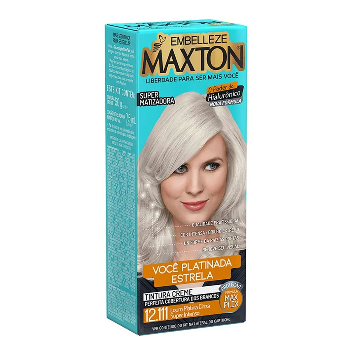 Tintura Maxton N° 12.111 Louro Platinado Super Intenso 1 Unidade