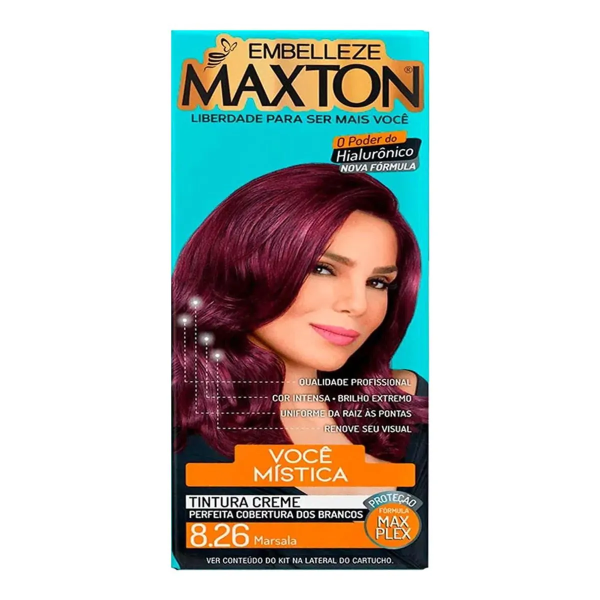 Tintura 8.26 Ruiva + Mística Marsala Maxton