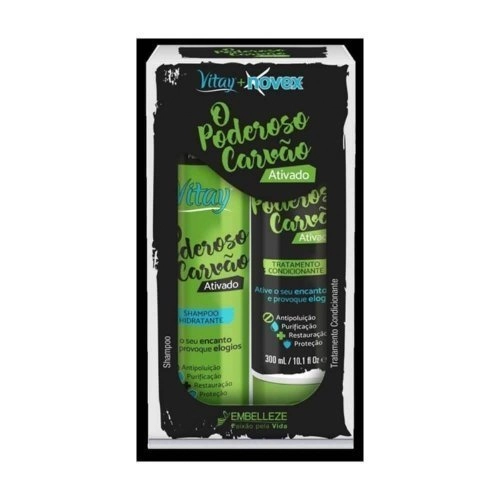 Kit Sh Cond.vitay Novex Poderoso Carvao 300ml