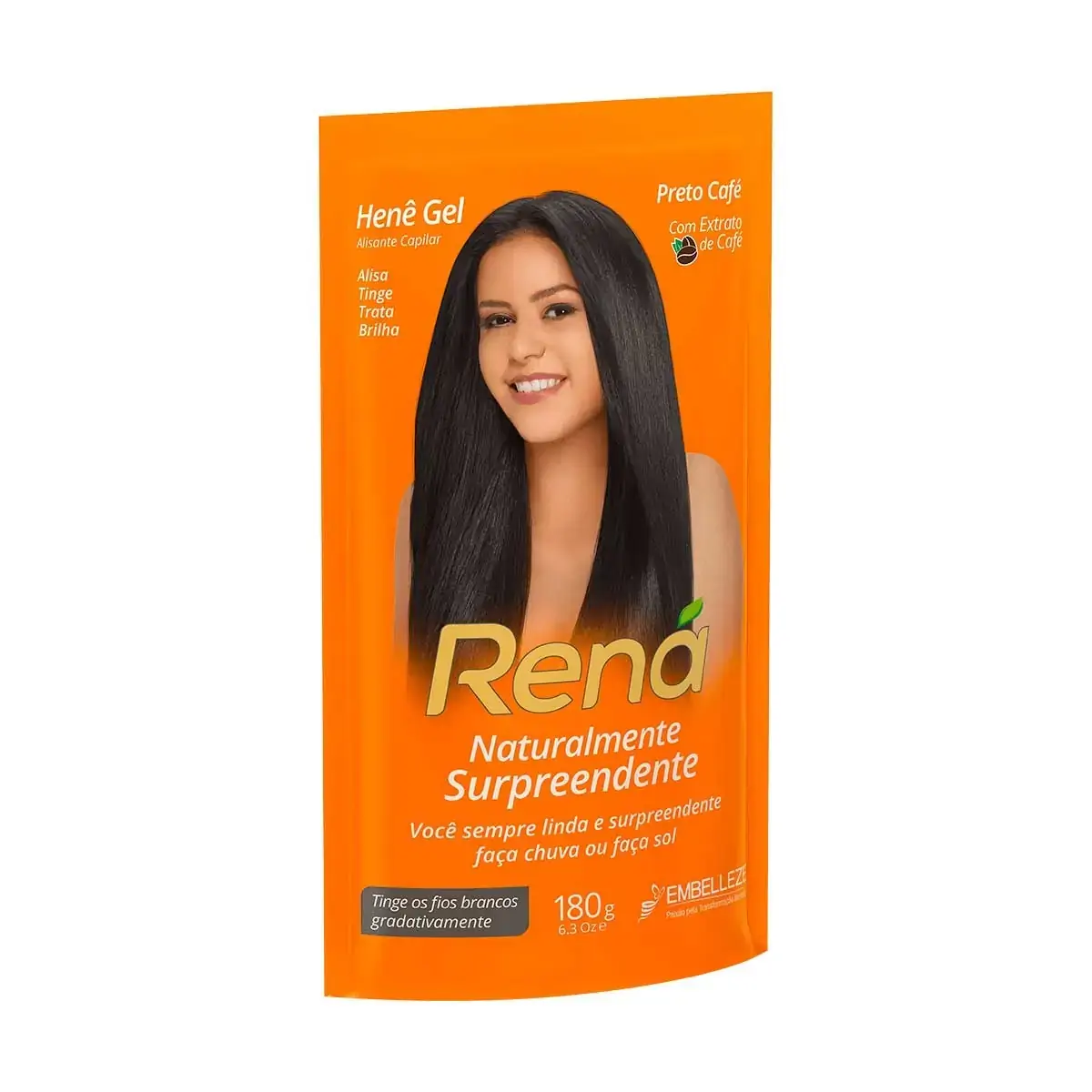 Transfor Alisante/relaxante Embelleze Rena Hene Gel Preto Cafe 180g