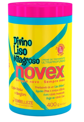 Creme De Tratamento Novex Divino Liso Milagroso 400ml
