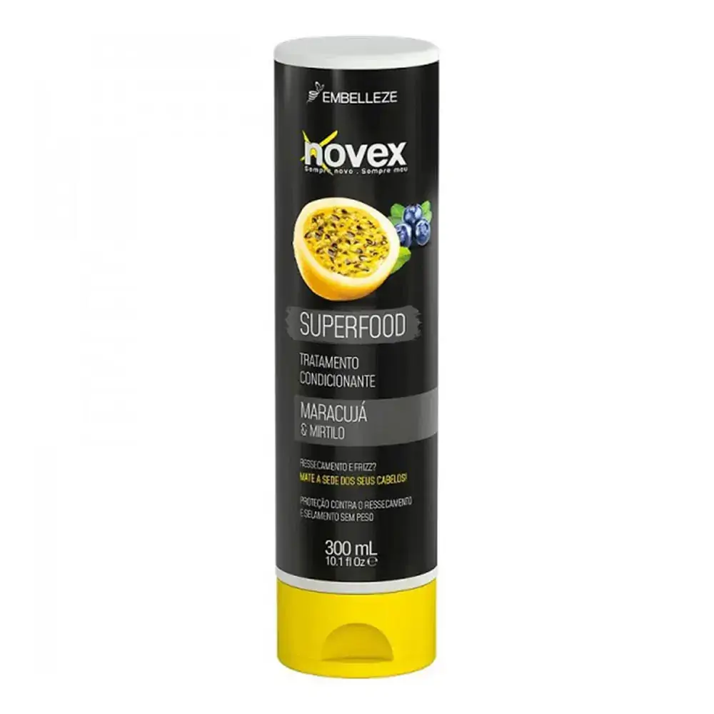 Tratamento Condicionante Maracujá Mirtilo Novex Superfood Frasco 300ml