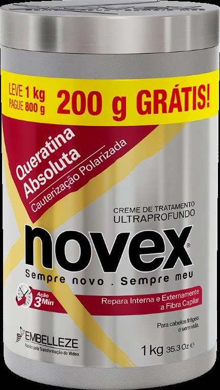 Cr Trat Novex Queratina Absoluta 1kg 200g Gratis