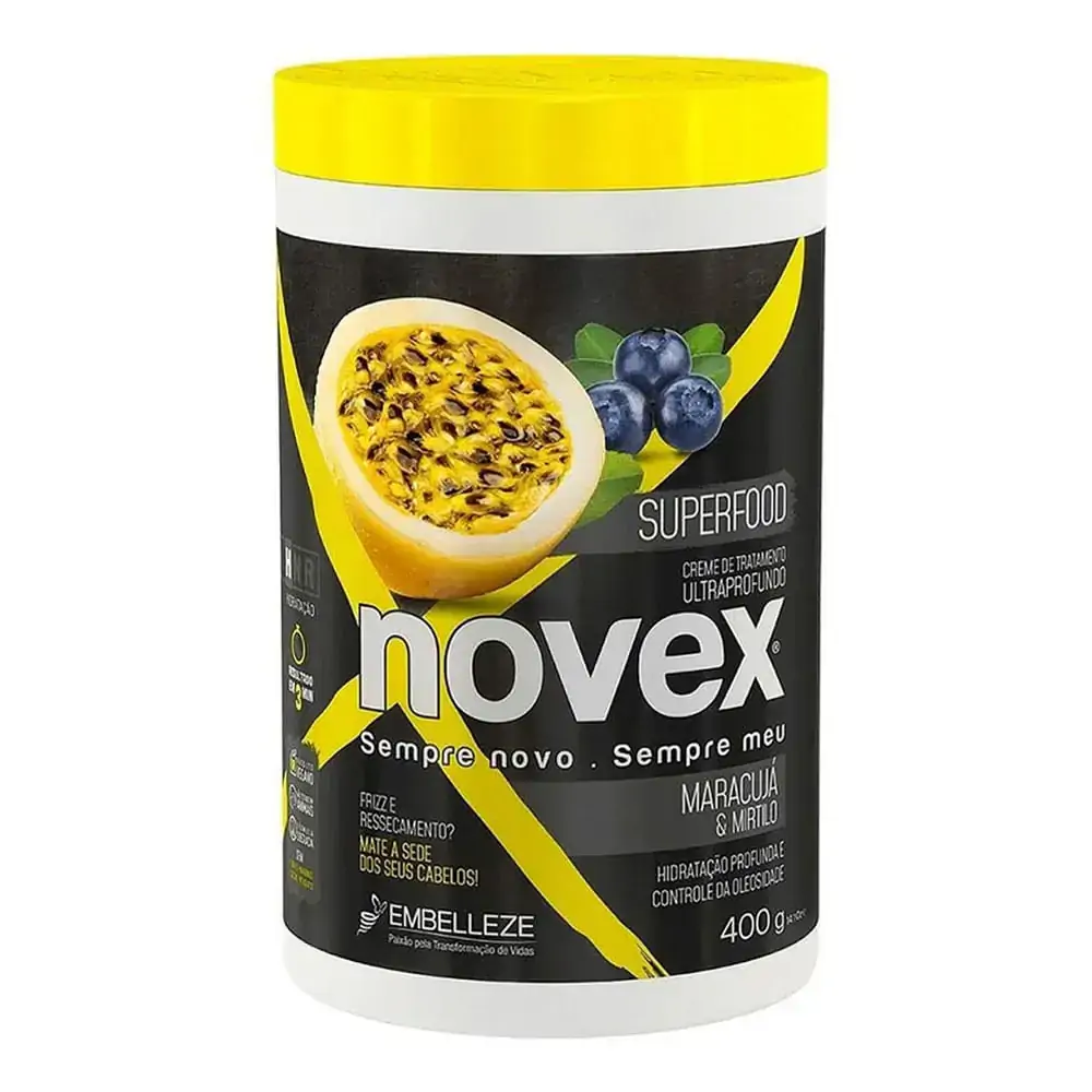 Creme De Tratamento Ultraprofundo Maracujá Mirtilo Novex Superfood Pote 400g
