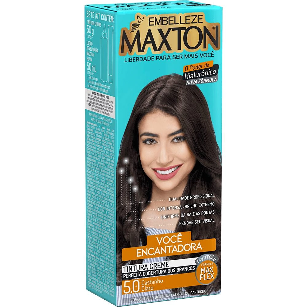 Coloracao Minikit Permanente Embelleze Maxton 5.0 Castanho Claro Eco 1un
