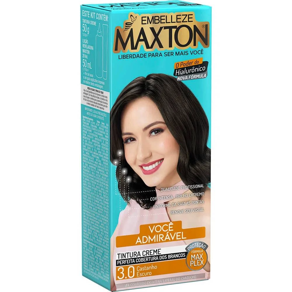 Coloracao Minikit Permanente Embelleze Maxton 3.0 Castanho Escuro Eco 1un