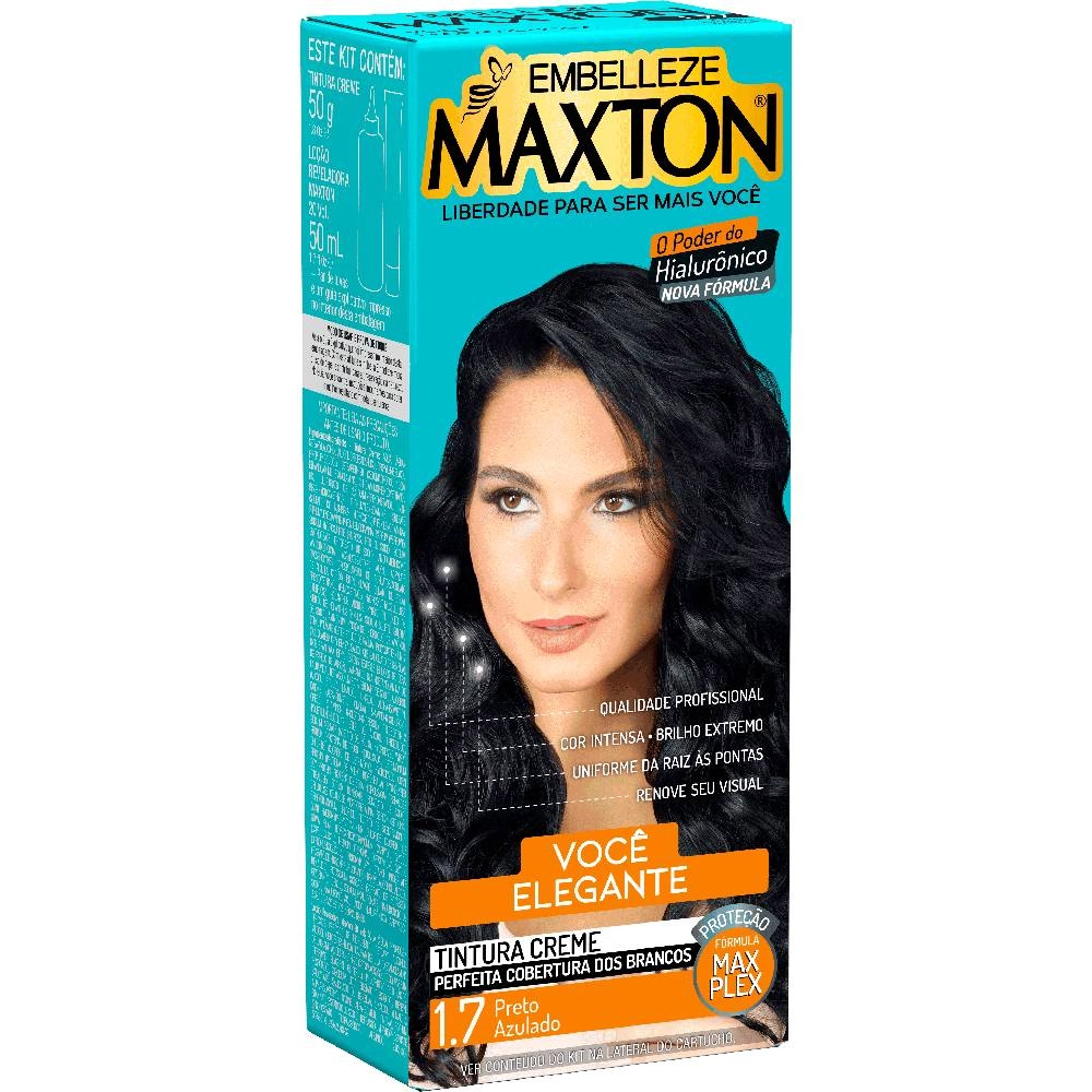 Coloracao Minikit Permanente Embelleze Maxton 1.7 Preto Azulado Eco 1un
