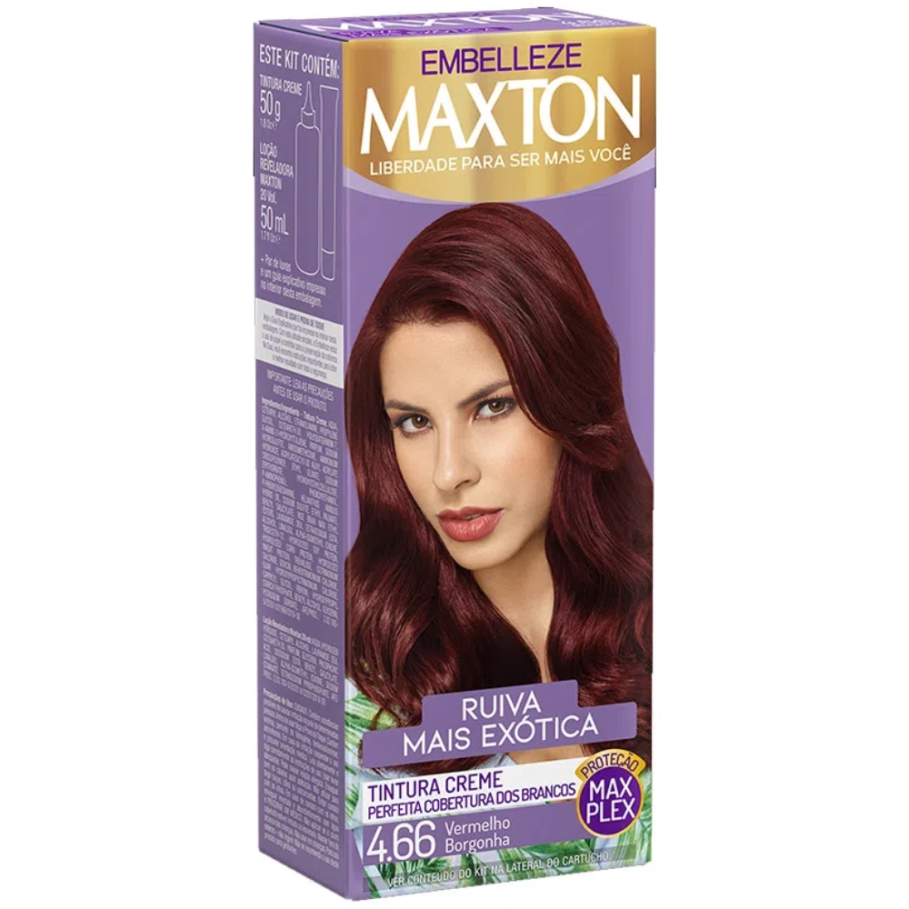 Coloracao Minikit Permanente Embelleze Maxton 4.66 Verm Borgonha Eco 1un