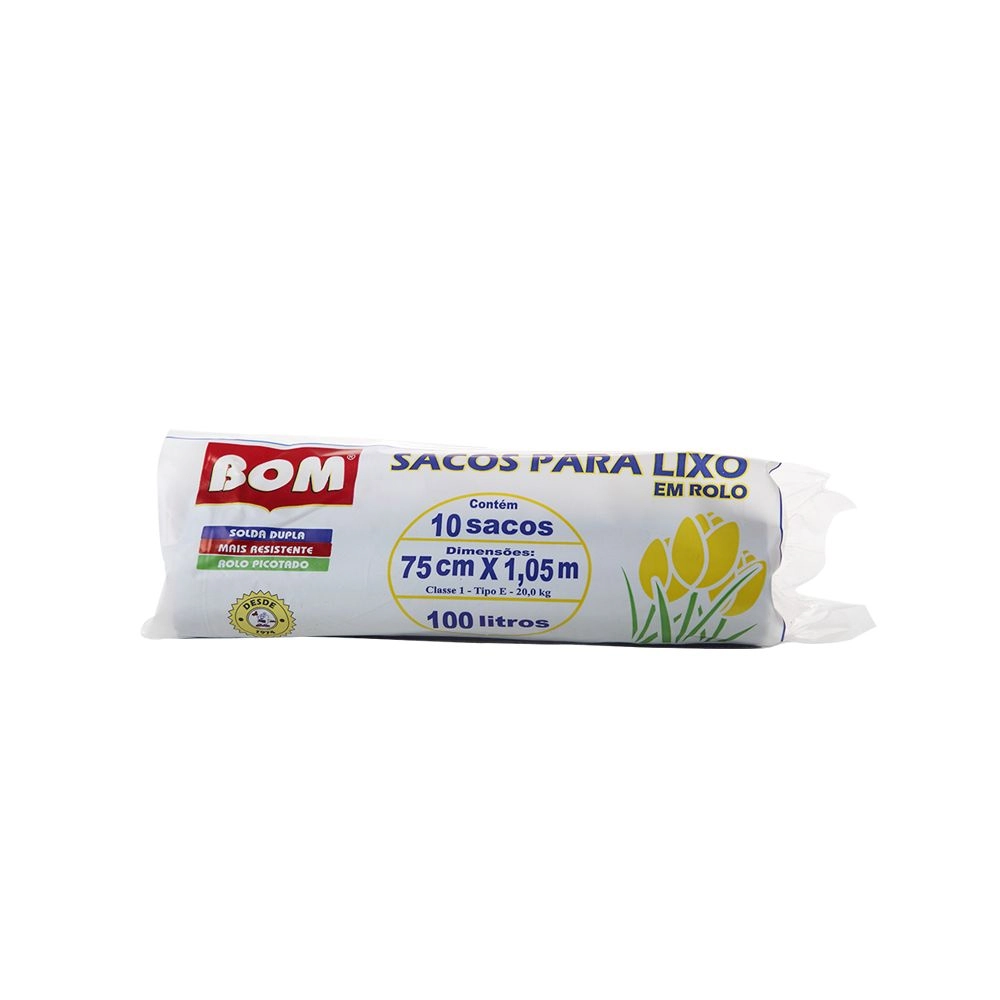 Saco Lixo Bom Roll 100l Azul
