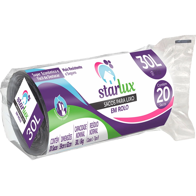 Saco Lixo Starlux Rolo 30l C/20 Ref