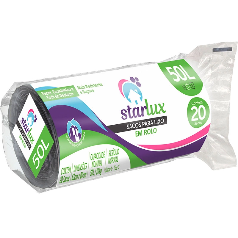 Saco De Lixo Starlux 10un 50l